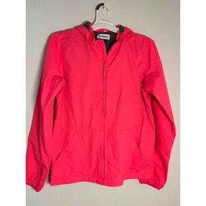 Magellan Outdoors Youth Large Neon Pink Hooded Windbreaker Jacket Jersey Lined